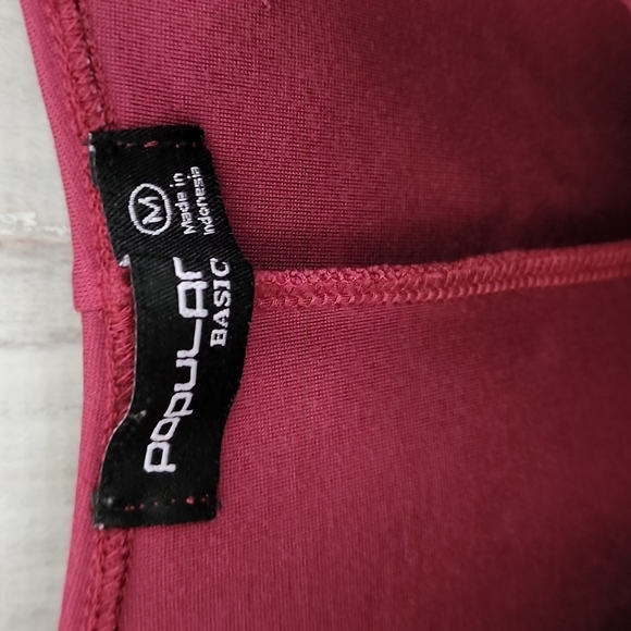 Popular Basics Body Con Spaghetti Stap Dress Size Medium Plum Color - Picture 4 of 8